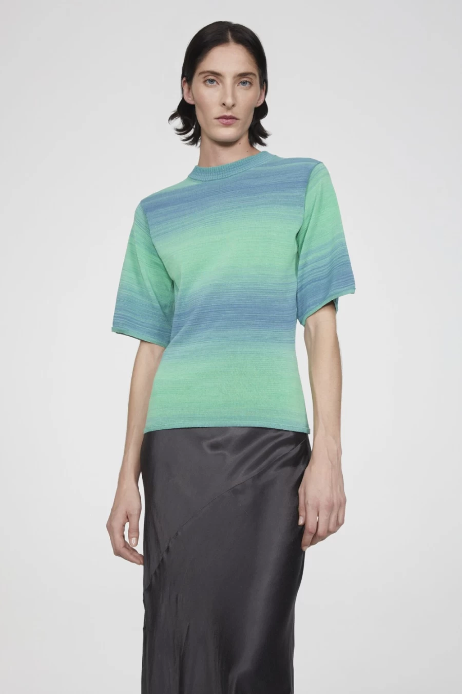 Rodebjer Women's Green Tonic Modulo Knitted T-Shirt | Eco-Friendly Casual Top