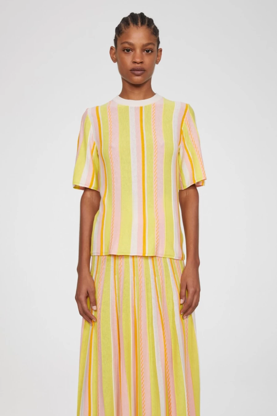 Rodebjer Women's Lime Modulo Stripe Knitted Top