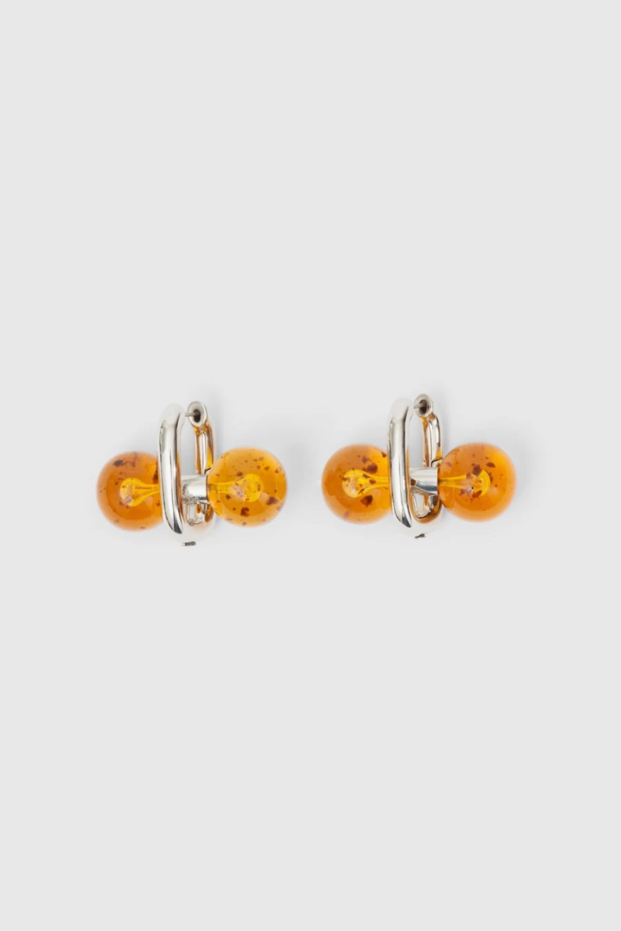 Rodebjer Women's Silver Sphere Metallic Earrings - Sterling Silver Hoop Earrings for Women