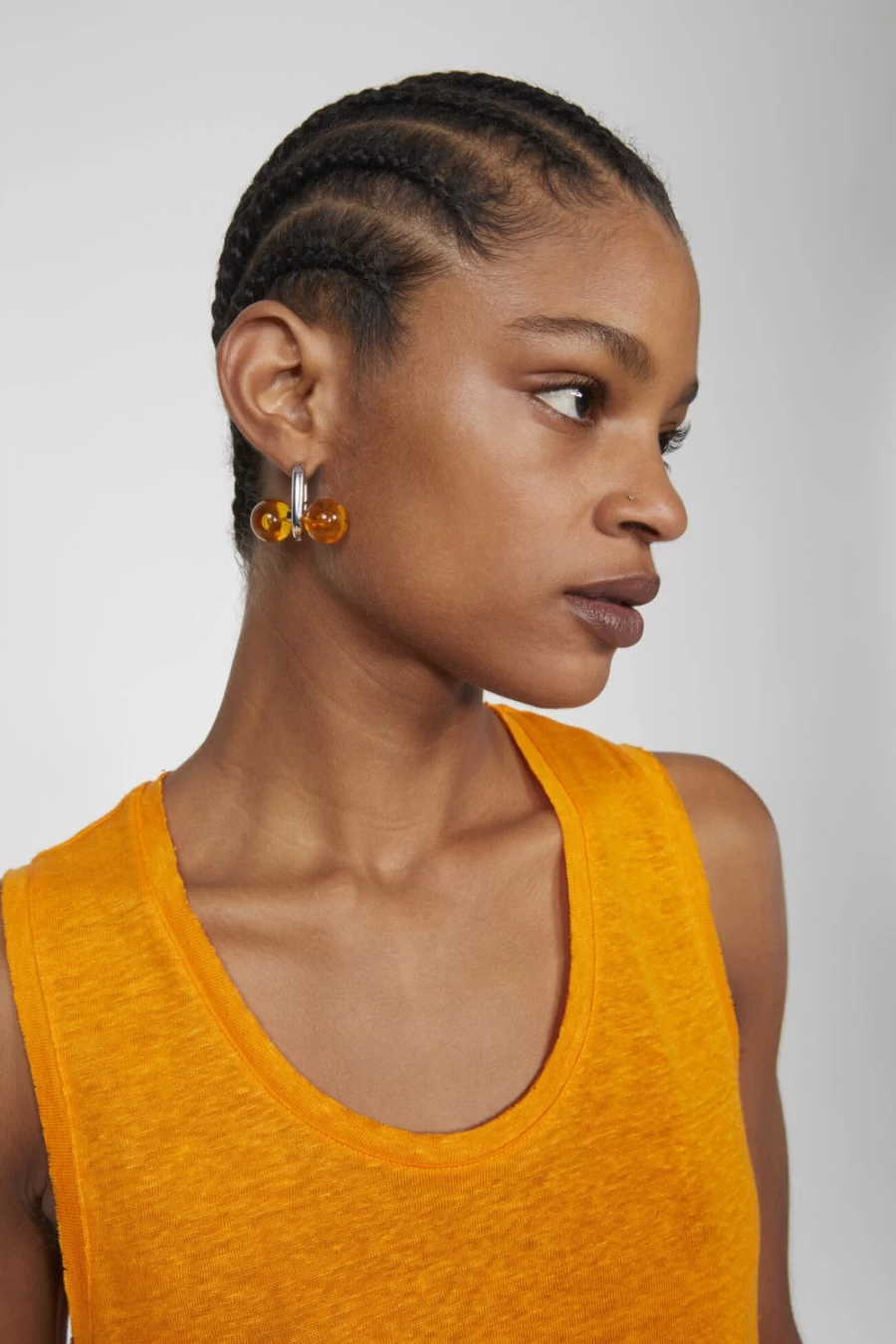 Rodebjer Women's Silver Sphere Metallic Earrings - Sterling Silver Hoop Earrings for Women