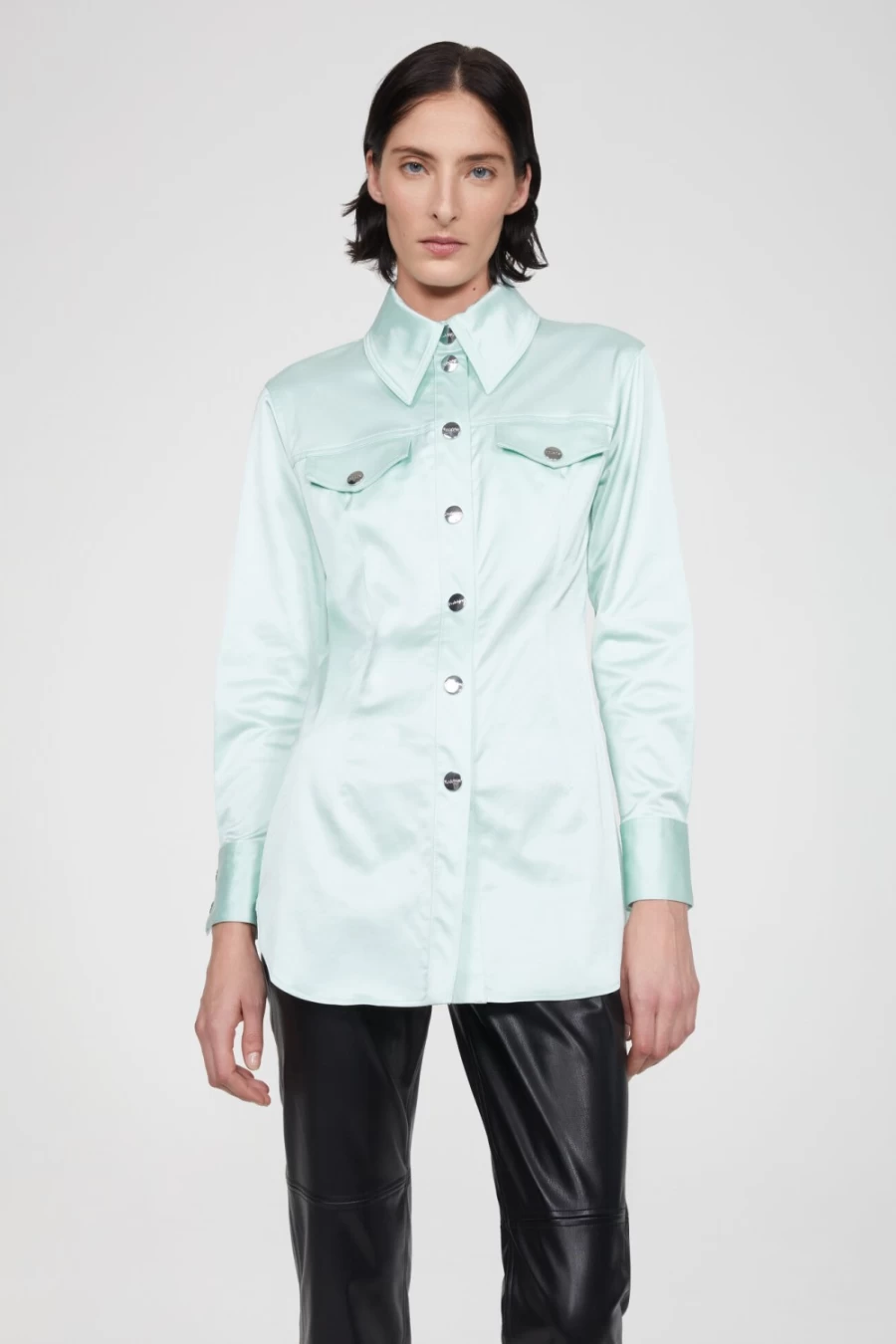 Rodebjer Women's Ocean Mint Crodino Sheen Shirt - Elegant Blouse for Women