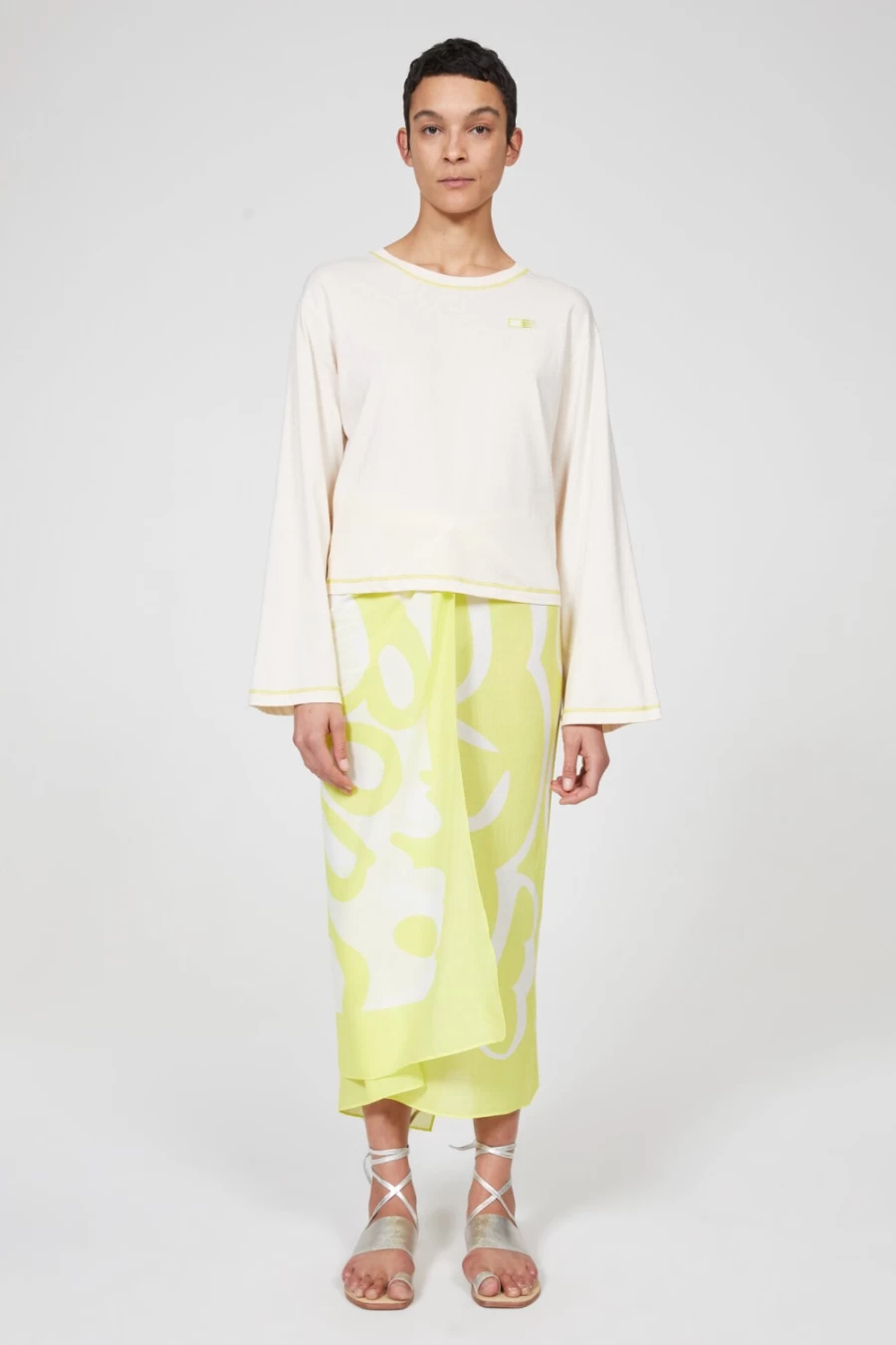 Rodebjer Women's Lime Cloud Sarong - Lightweight Boho Beach Wrap